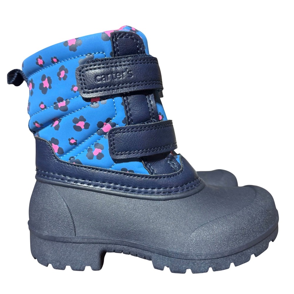 Carter's Navy‎ & Hot Pink Leopard Lrint Winter Boots — Toddler 9, NWT